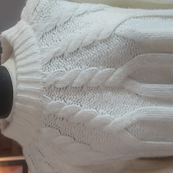 LANDS' END cable knit fisherman core sweater size XL alpaca wool poly blend - Picture 1 of 14